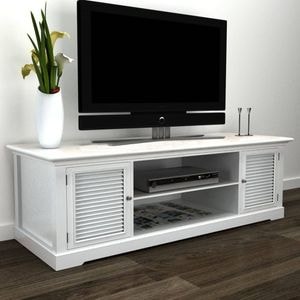 Comoda TV, alb, lemn, sol-241373