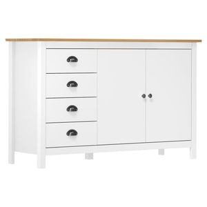 Servanta Hill Range, 130x40x80 cm, alb, lemn masiv de pin, sol-288934