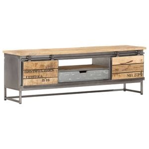Comoda TV, 120 x 30 x 40 cm, lemn masiv de mango, sol-286533