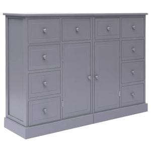 Servanta cu 10 sertare, gri, 113 x 30 x 79 cm, lemn, sol-284176