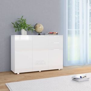 Servanta, alb extralucios, 107x35x76 cm, sol-283718
