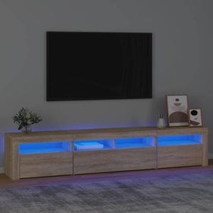 Comoda TV cu lumini LED, stejar sonoma, 210x35x40 cm, sol-3152732