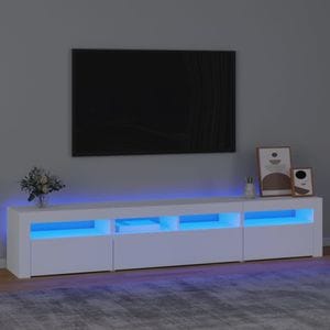 Dulap TV cu lumini LED, alb, 210x35x40 cm, sol-3152730