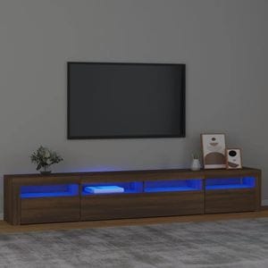 Comoda TV cu lumini LED, stejar maro, 240x35x40 cm, sol-3152729