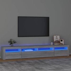Comoda TV cu lumini LED, gri sonoma, 240x35x40cm, sol-3152728