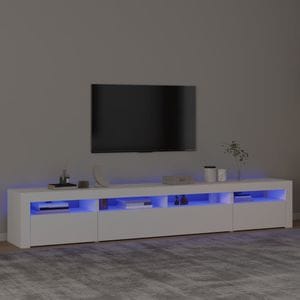 Comoda TV cu lumini LED, alb, 240x35x40 cm, sol-3152722