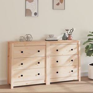 Servanta, 140x35x80 cm, lemn masiv de pin, sol-3114079