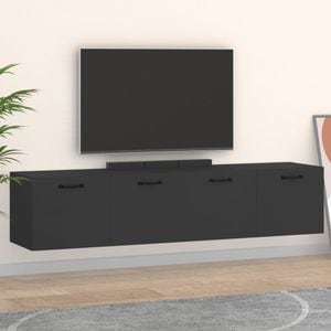 Comoda TV VidaXL Sol-3115637, lemn, 60 x 36.5 x 35 cm, 2 bucati, negru