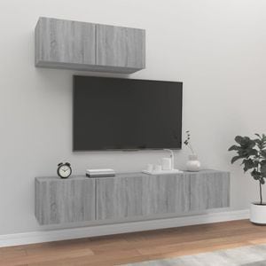 Set dulap TV, 3 piese, gri sonoma, lemn prelucrat, sol-3114476