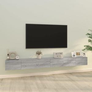 Set dulap TV, 3 piese, gri sonoma, lemn prelucrat, sol-3114484