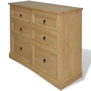 Servanta din pin mexican, colectie Corona, 130 x 48 x 104 cm, sol-243731
