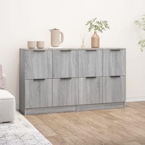 Servante, 2 buc., gri sonoma, 60x30x70 cm, lemn prelucrat, sol-3115810