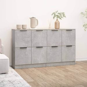Servante, 2 buc., gri beton, 60x30x70 cm, lemn prelucrat, sol-3115807