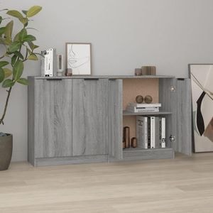 Servante, 2 buc., gri sonoma, 60x30x70 cm, lemn prelucrat, sol-3115778
