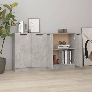 Servante, 2 buc., gri beton, 60x30x70 cm, lemn prelucrat, sol-3115775