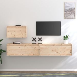 Comode TV, 3 buc., lemn masiv de pin, sol-3100274