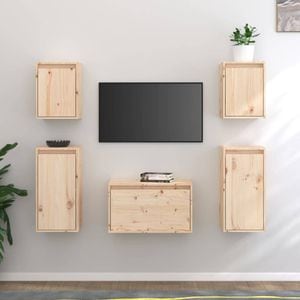 Comode TV, 5 buc., lemn masiv de pin, sol-3100269