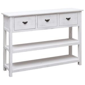 Servanta, alb antichizat, 108x30x76 cm, lemn masiv de paulownia, sol-338552