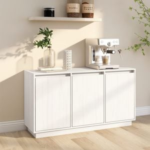 Servanta, alb, 111x34x60 cm, lemn masiv de pin, sol-813810