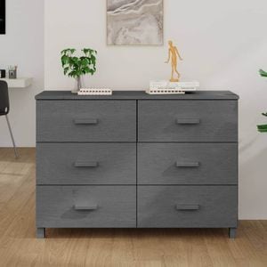 Servanta, gri inchis, 113x40x80 cm, lemn masiv de pin, sol-340450