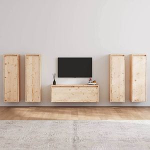 Comode TV, 5 buc., lemn masiv de pin, sol-3100209