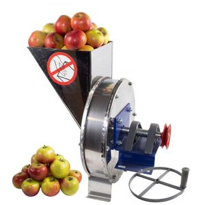 Tocator / razatoare manuala pentru fructe, legume si radacinoase, VINITA, cuva inox, fulie atasare motor inclusa