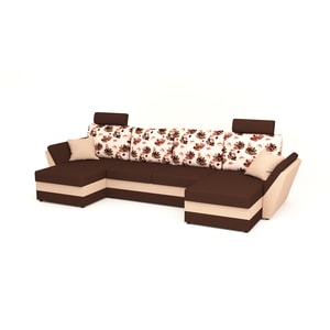 Canapea extensibila Palma Bordo Flolim, U Shape cu 2 tetiere, 326 x 140 x 80 cm