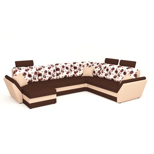 Canapea extensibila Palma Bordo Flolim Double Corner cu 3 tetiere, 318 x 248 x 80 cm