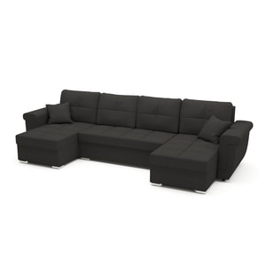 Canapea Calio U Shape Plus Black, 330 x 140 x 90 cm