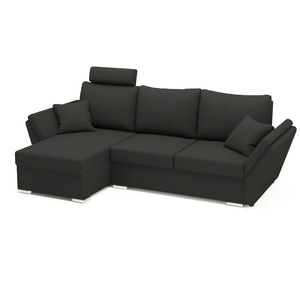 Coltar extensibil, reversibil Palma Plus Black, 256 x 140 x 90 cm