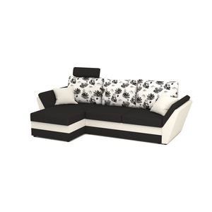 Coltar extensibil, reversibil Palma B&W Flolim cu 1 tetiera, 256 x 140 x 80