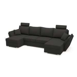 Canapea Palma U Shape Plus Black, 326 x 140 x 90 cm