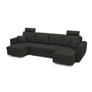 Canapea Tony U Shape Plus Black, 320 x 140 x 90 cm