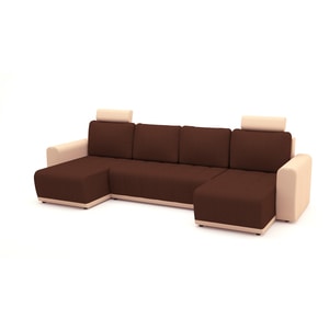 Canapea extensibila, Lina U Shape Bordo cu 2 tetiere, 314 x 140 x 80 cm