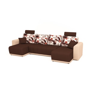 Canapea extensibila, Lina U Shape Bordo Tropic cu 2 tetiere, 314 x 140 x 80 cm