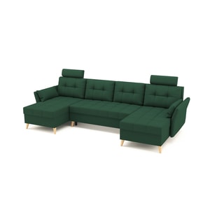 Coltar U Shape extensibil, SIDNY Verde de 4 locuri, 300 x 140 x 90 cm