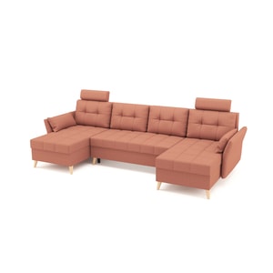 Coltar U Shape extensibil, SIDNY Roz de 4 locuri, 300 x 140 x 90 cm