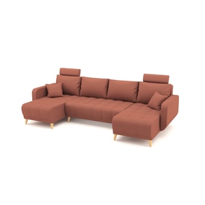 Coltar U Shape extensibil, LIDYA Roz de 4 locuri, 300 x 140 x 90 cm