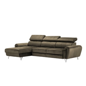Canapea exclusiva BALTAZAR Corner maro deschis 280 x 175 x 95 cm