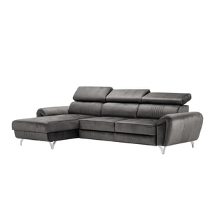Canapea exclusiva BALTAZAR Corner gri deschis 280 x 175 x 95 cm