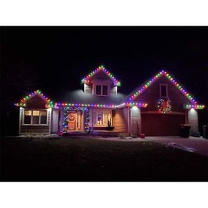 Instalatie Craciun Turturi SIKS, Ghirlanda curgatoare, 12 m, 300 LED-uri, 8 jocuri de lumini, Franjuri, Exterior/Interior, Fir Alb, Interconectabila, Multicolor