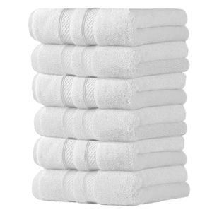 Set 6 prosoape fata 41x76 cm, Luxury Collection by Quasar & Co., 650 g/mp, 100% bumbac, alb