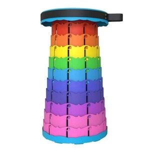 Scaun Telescopic Pliabil SIKS Pentru Camping Si Pescuit, Retractabil, Cu Pliere Telescopica, Portabil, Taburet Extensibil, Multicolor