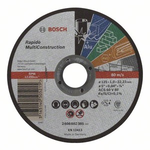 Disc de taiere, drept Rapido Multi Construction ACS 60V BF, 125mm, 1.0mm