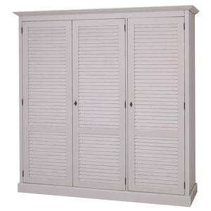 Dulap cu 3 usi, Colectia Shutter, culoare gri antichizat P013A, 2 straturi de culori antichizat, 100% lemn masiv