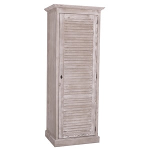 Dulap cu o usa, colectia Shutter, culoare  gri deschis P067, periat adanc, 100% lemn masiv