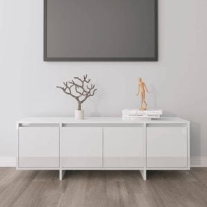 Comoda TV, alb extralucios, 120x30x40,5 cm, PAL, sol-809581