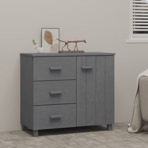 Servanta, gri inchis, 90x40x80 cm, lemn masiv de pin, sol-340430