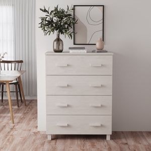 Servanta, alb, 79x40x103,5 cm, lemn masiv de pin, sol-340425