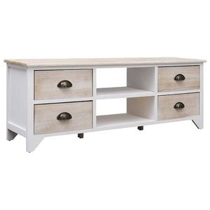 Comoda TV, 108x30x40 cm, lemn masiv de paulownia, sol-338520